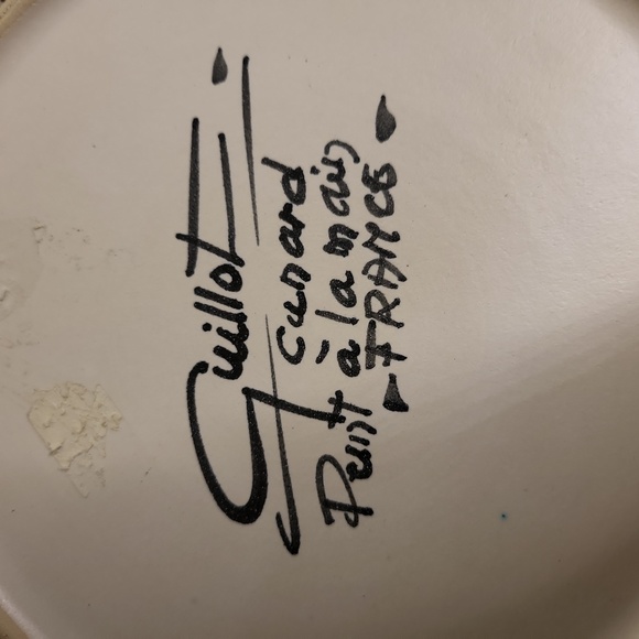 Guillot Curard Hand Painted Duck Mallard Porcelain Bisque Plate Wall Hanging - Picture 8 of 8